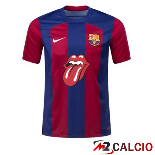 Maglie Calcio FC Barcellona Rolling Stones Blu Rosso 2023/2024