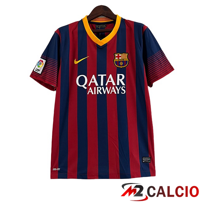 Maglie Calcio FC Barcellona Retro Prima Rosso Blu 2013-2014