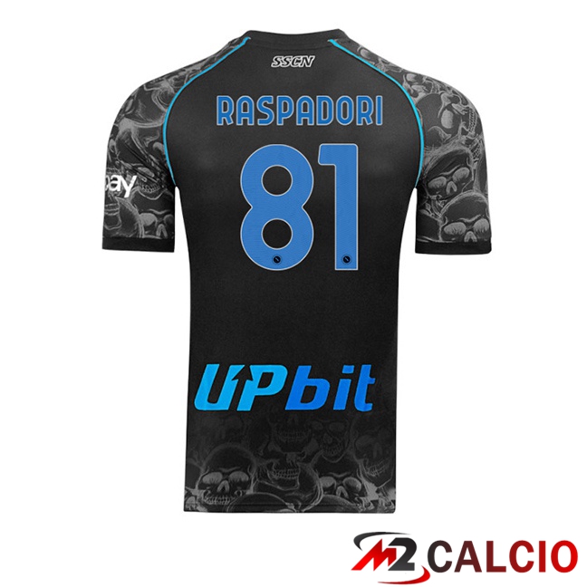 Maglie Calcio SSC Napoli (Giacomo Raspadori 81) Halloween Nero 2023/2024