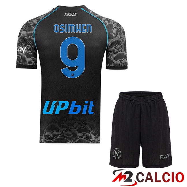 Maglie Calcio SSC Napoli (Victor Osimhen 9) Bambino Halloween Nero 2023/2024