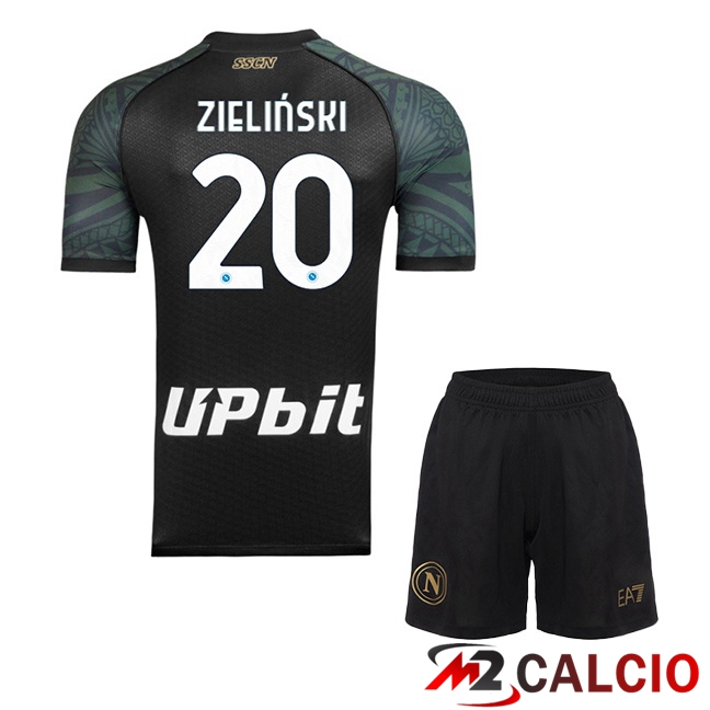 Maglie Calcio SSC Napoli (Piotr Zielinski 20) Bambino Terza Nero 2023/2024