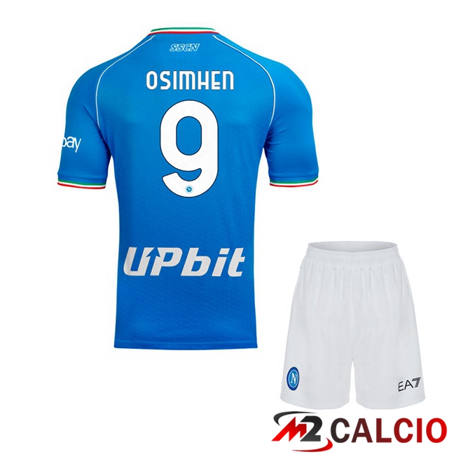 Maglie Calcio SSC Napoli (Victor Osimhen 9) Bambino Prima Blu 2023/2024