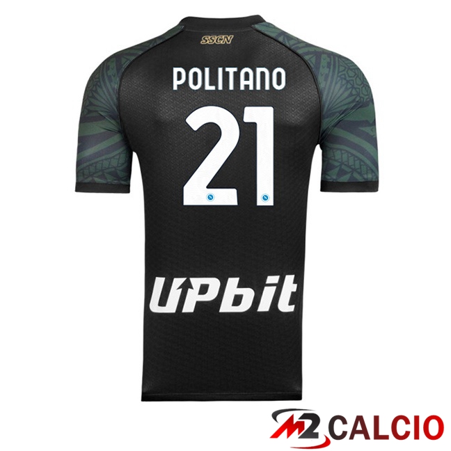 Maglie Calcio SSC Napoli (Matteo Politano 21) Terza Nero 2023/2024