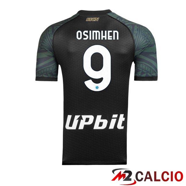 Maglie Calcio SSC Napoli (Victor Osimhen 9) Terza Nero 2023/2024
