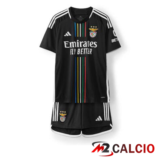 Maglie Calcio S.L Benfica Bambino Seconda Nero 2023/2024