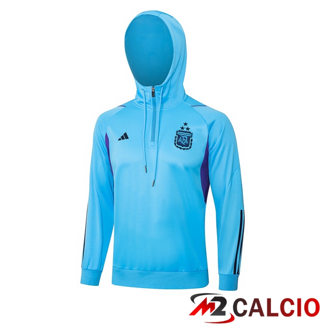 Felpa Allenamento Con Cappuccio Argentina Blu 2023/2024