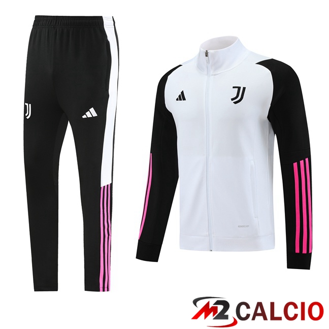 Insieme Tuta Calcio - Giacca Juventus Bianco Nero 2023/2024