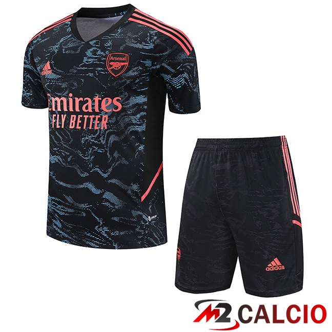 Insieme T Shirt Allenamento Arsenal + Pantaloncini Nero 2023/2024