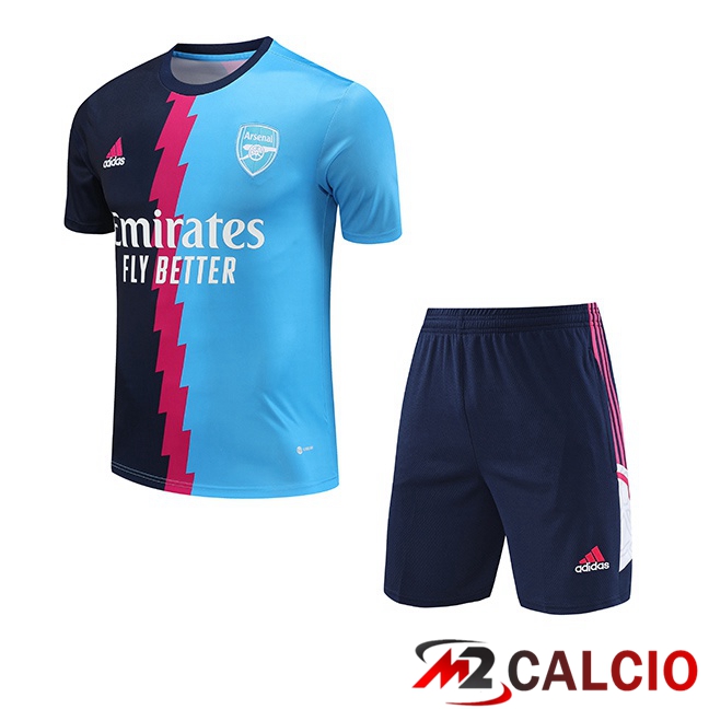 Insieme T Shirt Allenamento Arsenal + Pantaloncini Blu 2023/2024