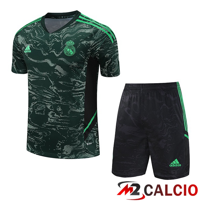 Insieme T Shirt Allenamento Real Madrid + Pantaloncini Verde 2023/2024