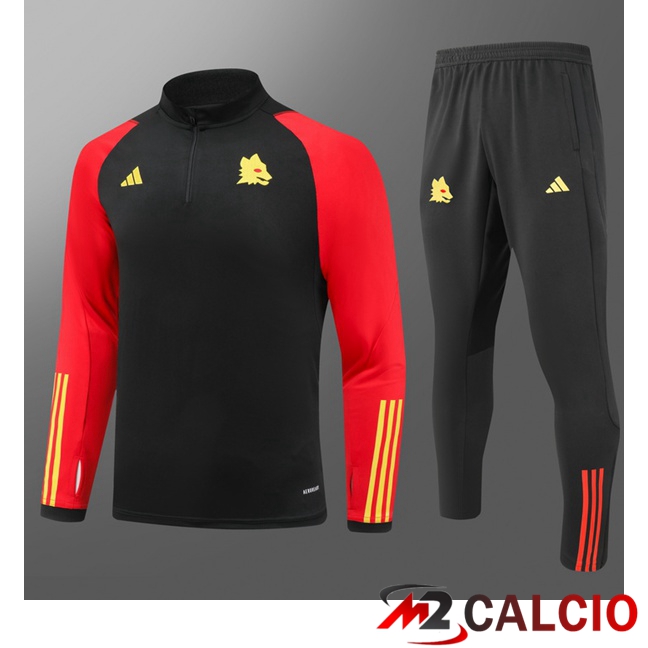 Insieme Tuta Calcio AS Roma Bambino Nero Rosso 2023/2024