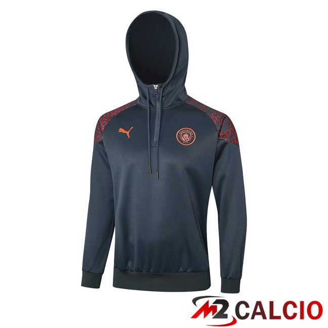 Felpa Allenamento Con Cappuccio Manchester City Grigio 2023/2024