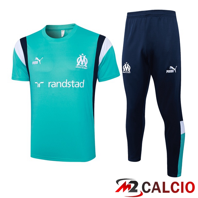 Insieme T Shirt Allenamento Marsiglia OM + Pantaloni Verde 2023/2024