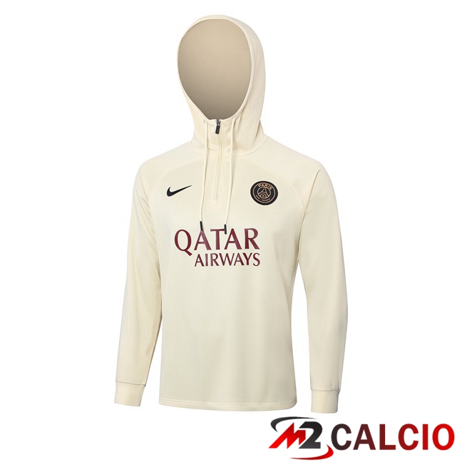 Felpa Allenamento Con Cappuccio Paris PSG Giallo 2023/2024