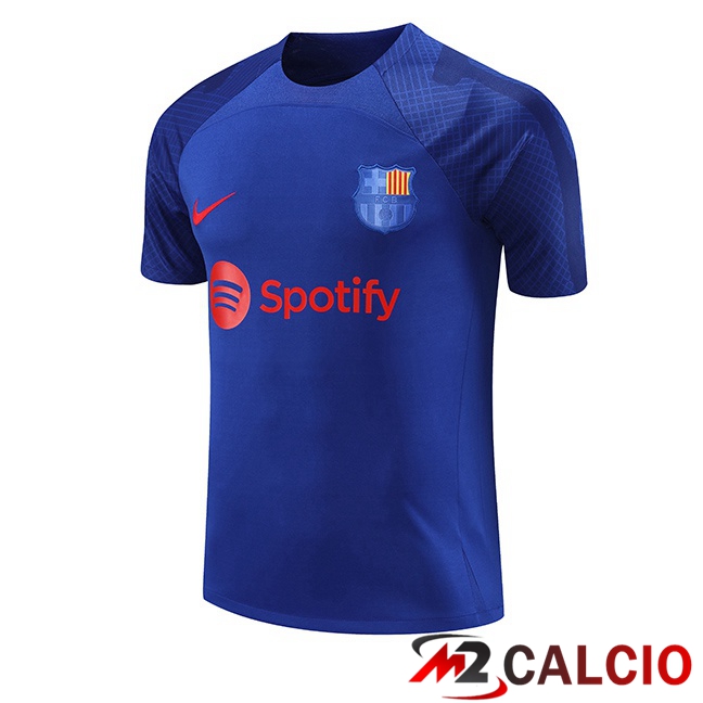 Insieme T Shirt Allenamento FC Barcellona Blu Reale 2023/2024