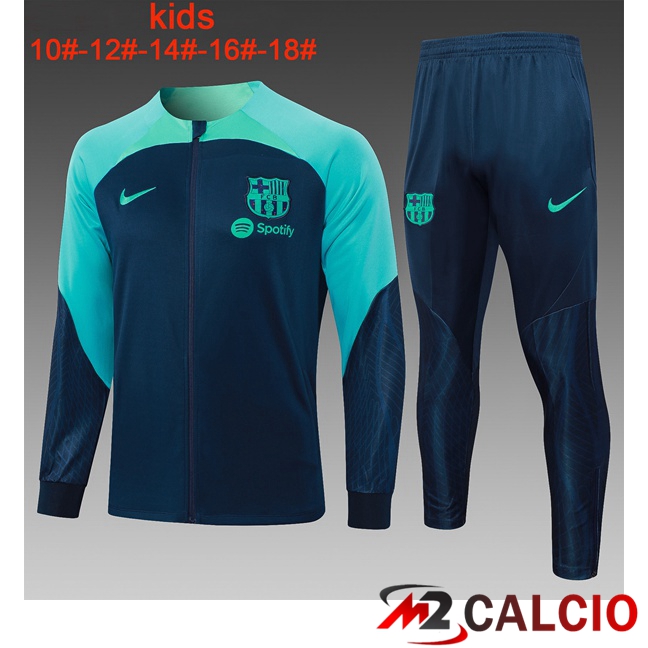 Insieme Tuta Calcio - Giacca FC Barcellona Bambino Blu Reale 2023/2024