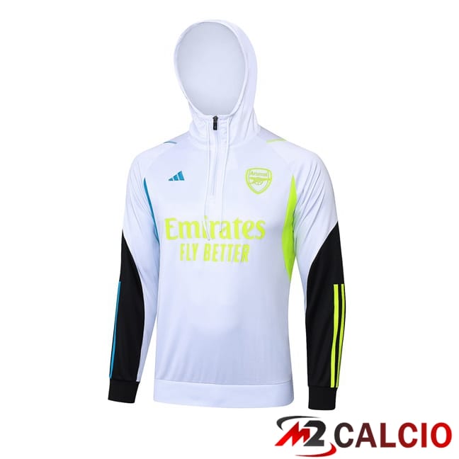 Felpa Con Cappuccio Arsenal Bianco 2024/2025