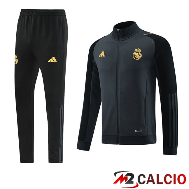 Insieme Tuta Calcio - Giacca Real Madrid Grigio 2024/2025