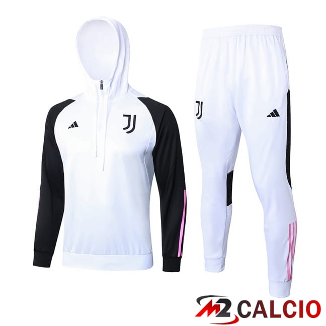 Tuta Calcio - Felpa Con Cappuccio Juventus Bianco 2024/2025