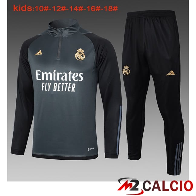 Insieme Tuta Calcio Real Madrid Bambino Grigio 2024/2025