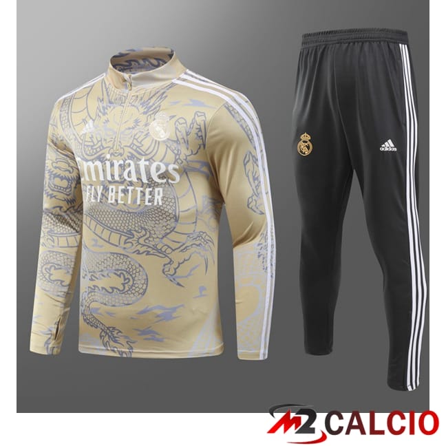 Insieme Tuta Calcio Real Madrid Bambino Giallo 2024/2025