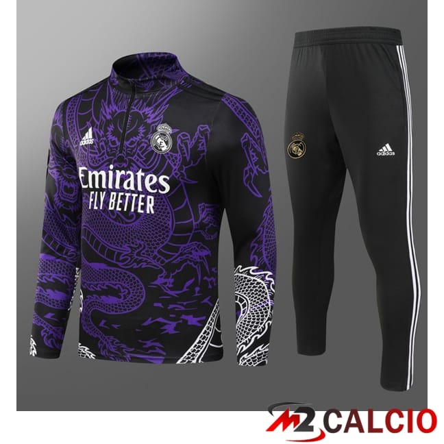 Insieme Tuta Calcio Real Madrid Bambino Viola 2024/2025