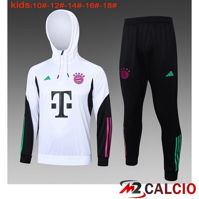 Giacca Con Cappuccio Tuta Bayern Monaco Bambino Bianco 2024/2025