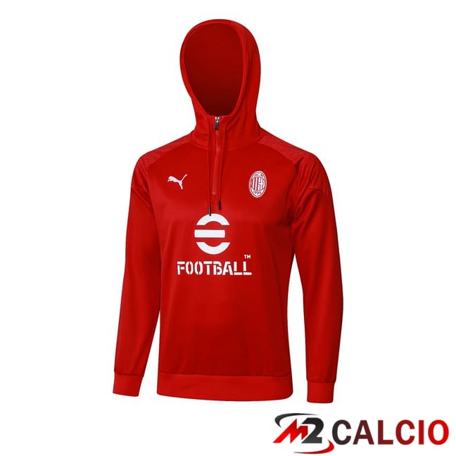 Felpa Con Cappuccio AC Milan Rosso 2024/2025