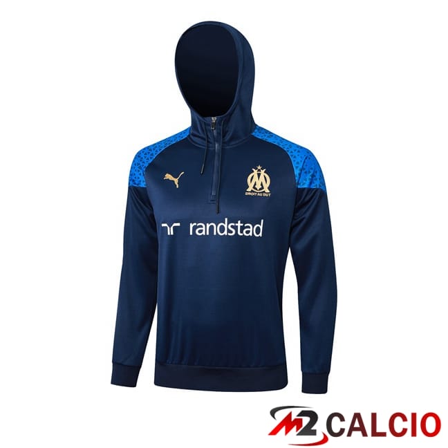 Felpa Con Cappuccio Marsiglia OM Blu Reale 2024/2025