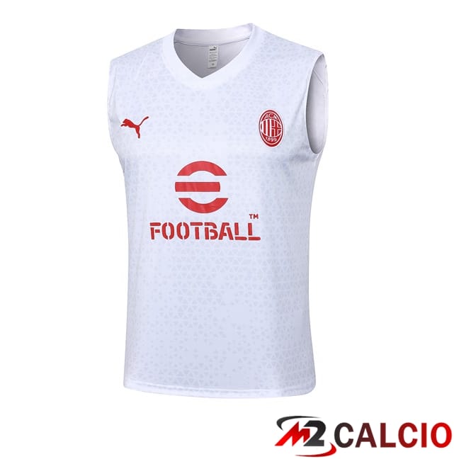 Canotta Allenamento AC Milan + Pantaloncini Bianco 2024/2025