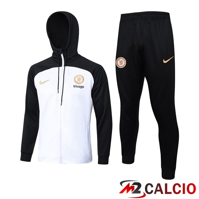 Tuta Calcio - Giacca A Vento FC Chelsea Nero Bianco 2024/2025