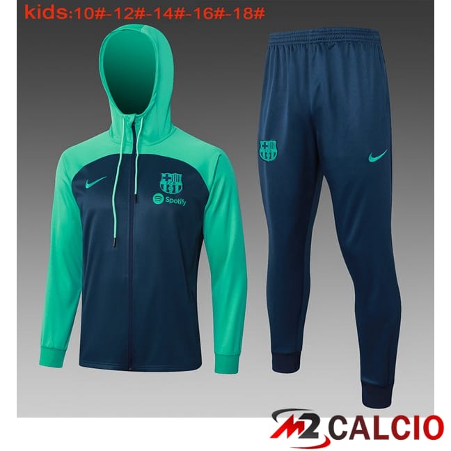 Giacca Con Cappuccio Tuta FC Barcellona Bambino Verde Blu Reale 2024/2025
