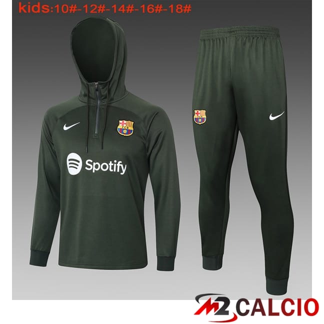 Giacca Con Cappuccio Tuta FC Barcellona Bambino Verde 2024/2025