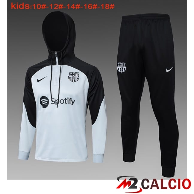 Giacca Con Cappuccio Tuta FC Barcellona Bambino Nero Bianco 2024/2025