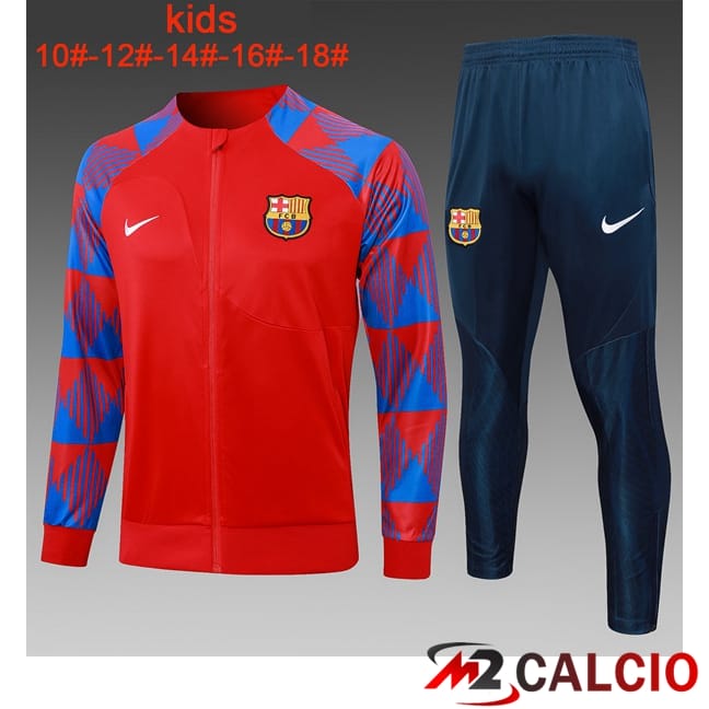 Insieme Tuta Calcio - Giacca FC Barcellona Bambino Rosso 2024/2025