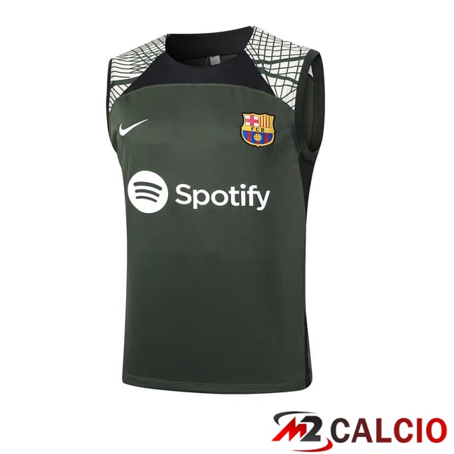 Canotta Allenamento FC Barcellona + Pantaloncini Verde 2024/2025