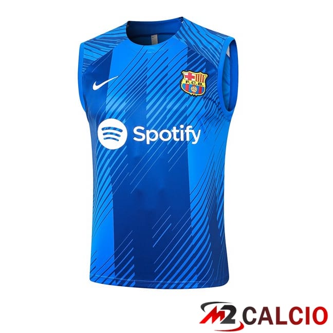 Canotta Allenamento FC Barcellona + Pantaloncini Blu 2024/2025