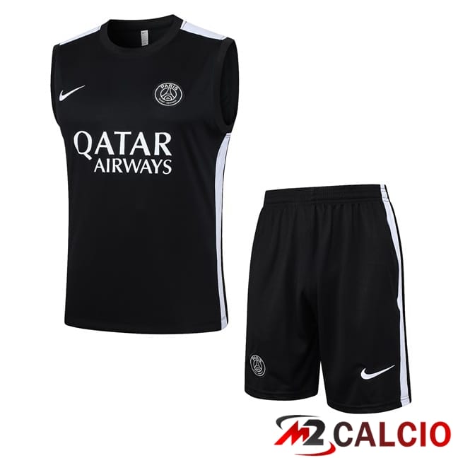 Canotta Allenamento Paris PSG + Pantaloncini Nero 2024/2025