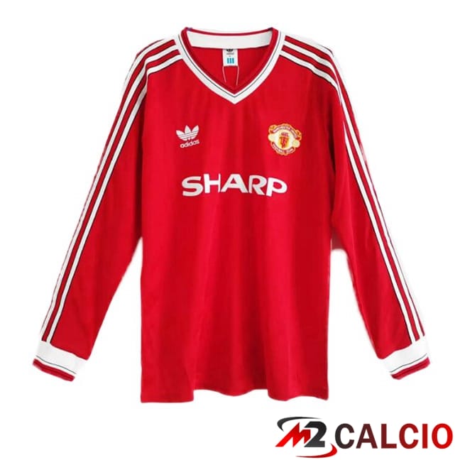 Maglie Calcio Manchester United Retro Prima Manica Lunga Rosso 1986-1988