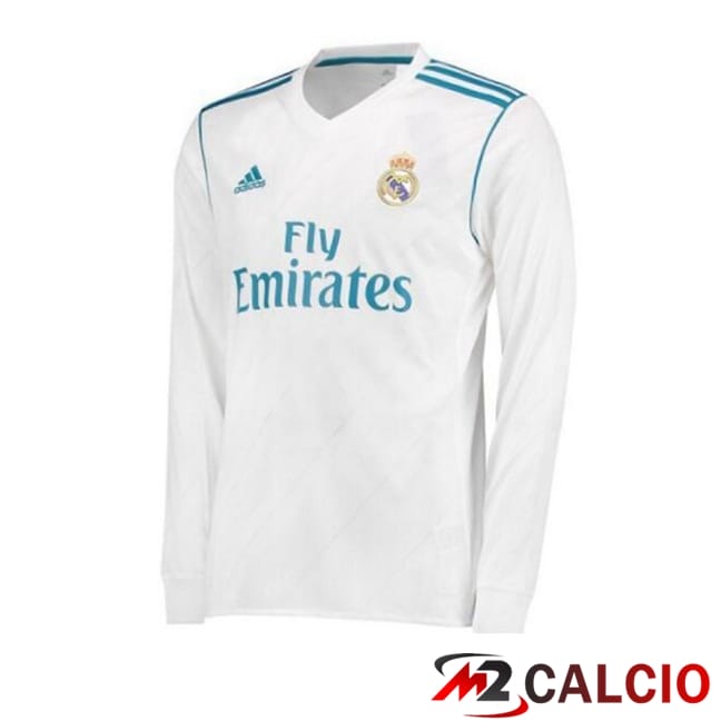 Maglie Calcio Real Madrid Retro Prima Manica Lunga Bianco 2017-2018