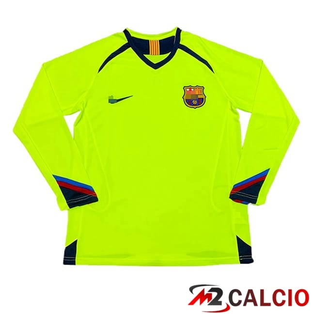 Maglie Calcio FC Barcellona Retro Seconda Manica Lunga Verde 2005-2006