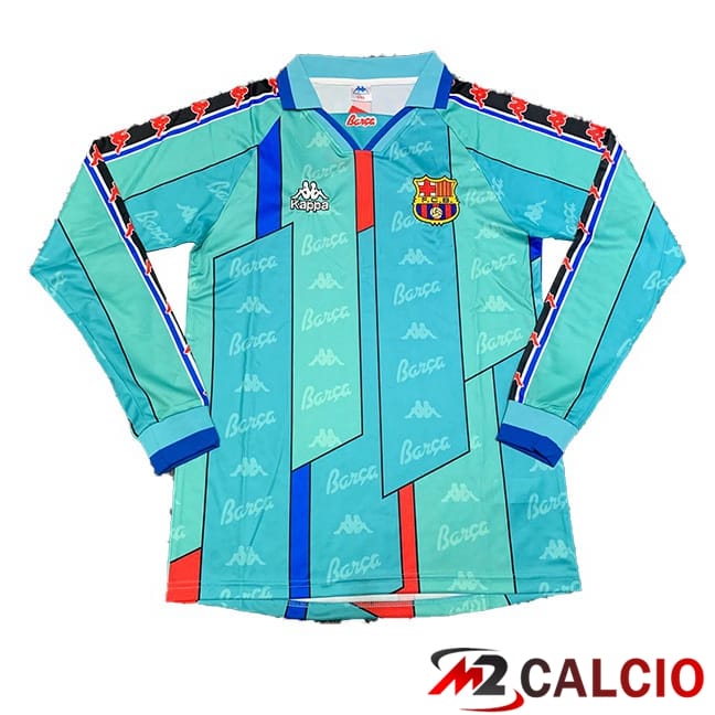 Maglie Calcio FC Barcellona Retro Seconda Manica Lunga Blu 1996-1997