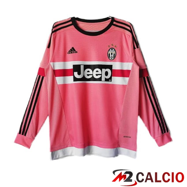 Maglie Calcio Juventus Retro Seconda Manica Lunga Rosa 2015-2016