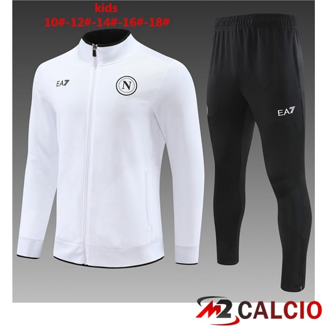 Insieme Tuta Calcio - Giacca SSC Napoli Bambino Bianco 2024/2025