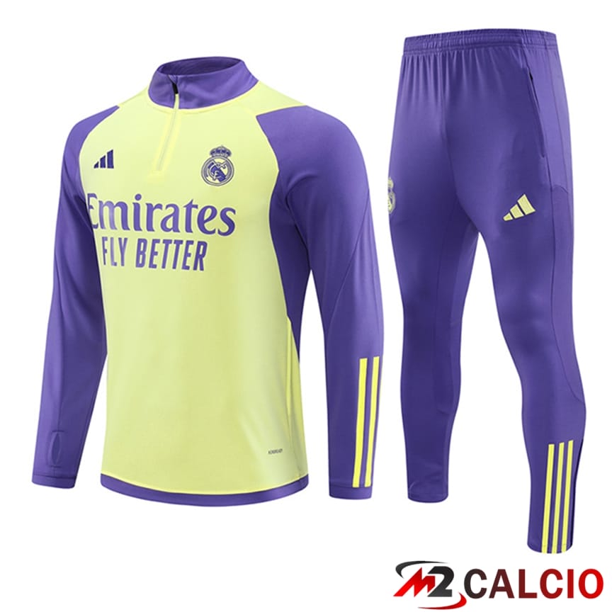 Insieme Tuta Calcio Real Madrid Giallo/Viola 2024/2025