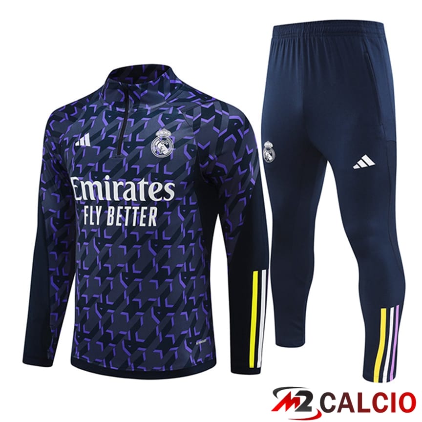 Insieme Tuta Calcio Real Madrid Viola/Nero 2024/2025
