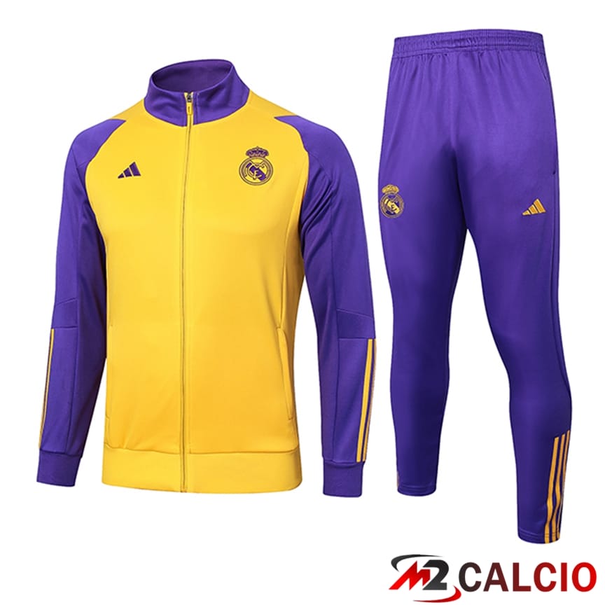 Insieme Tuta Calcio - Giacca Real Madrid Giallo/Viola 2024/2025