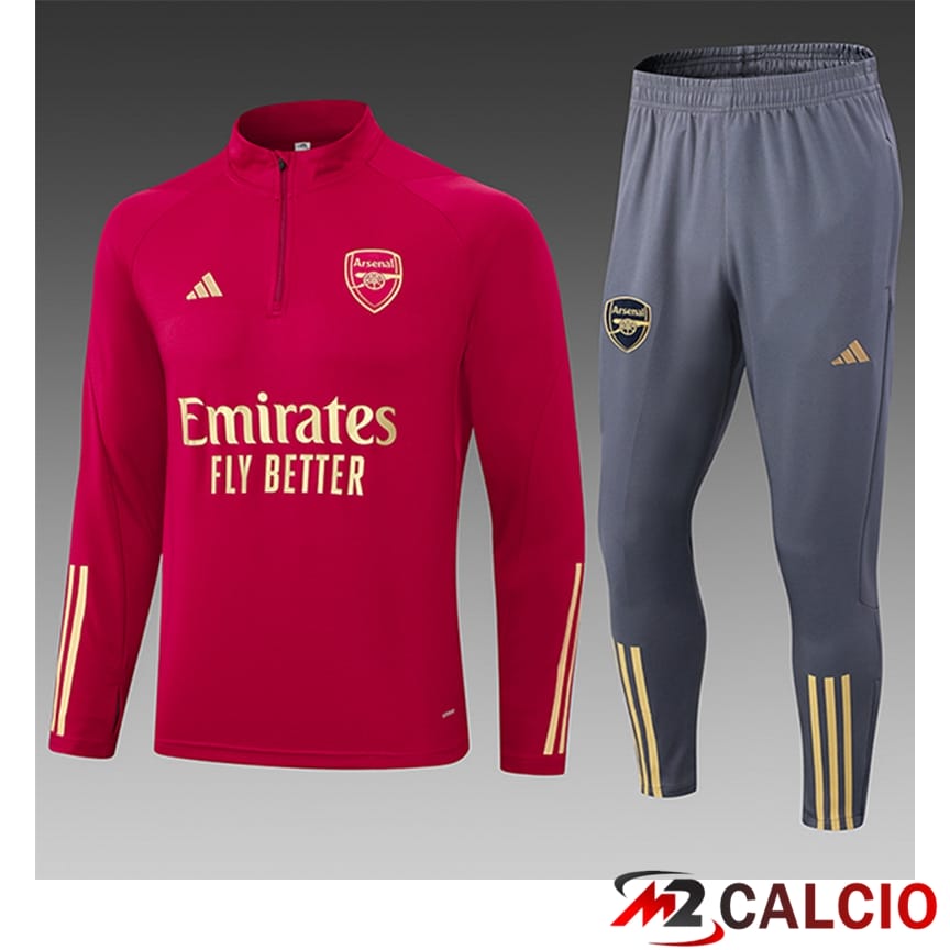 Insieme Tuta Calcio Arsenal Bambino Rosso/Grigio 2024/2025