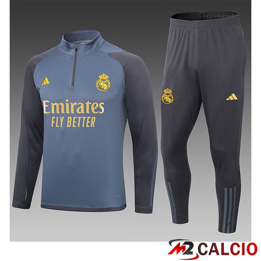 Insieme Tuta Calcio Real Madrid Bambino Grigio 2023/2024