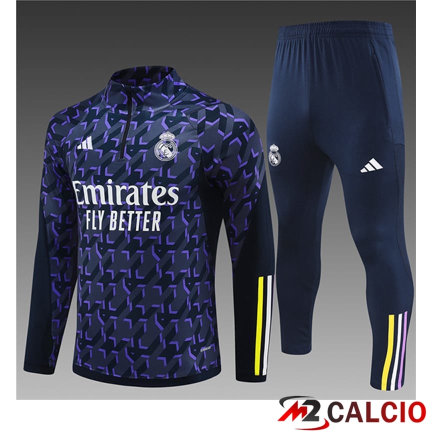 Insieme Tuta Calcio Real Madrid Bambino Viola/Nero 2024/2025